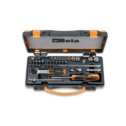 Surtido de 11 llaves de vaso hexagonales de colores, 20 puntas de atornillar de colores y 7 accesorios, en caja de metal 900MC/